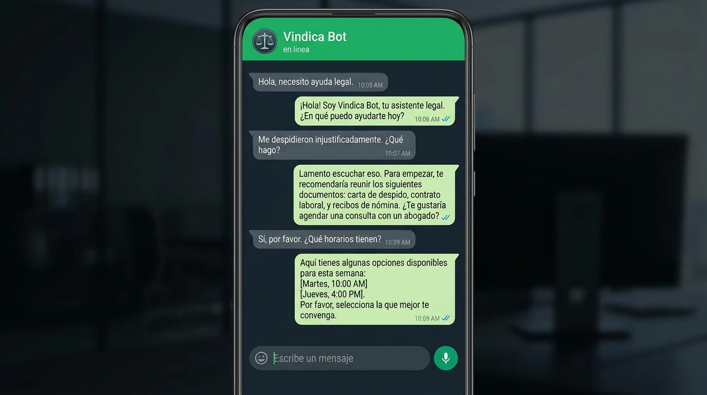 Bot WhatsApp — Atención automatizada para despachos
